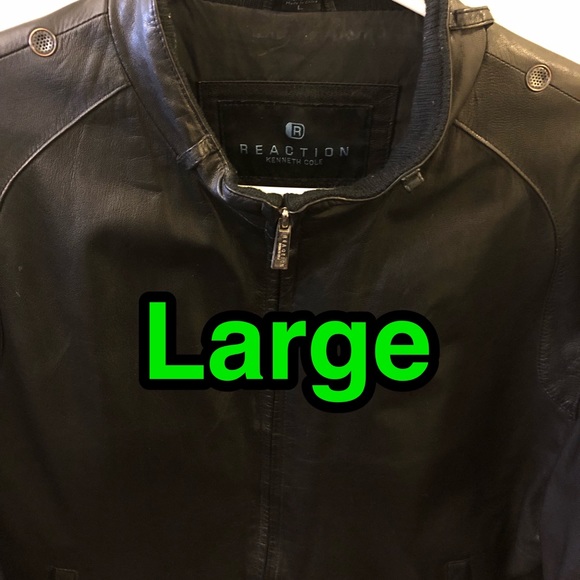 Kenneth Cole Waxy Goat Leather Jacket Sz. Large - Picture 5 of 8